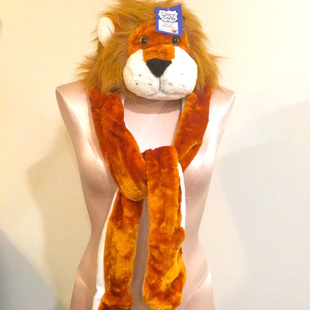 Lion head Children’s Plush hat with Long Mitten Ears NEW Warm Hat or Fashion Fun